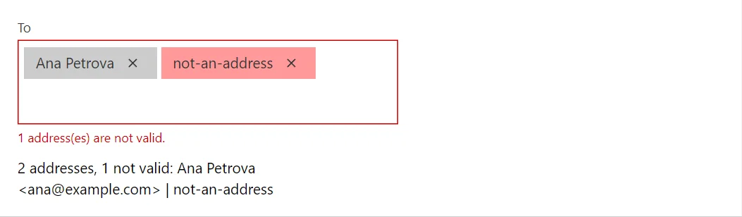 AddressField control in a RayCraft page
