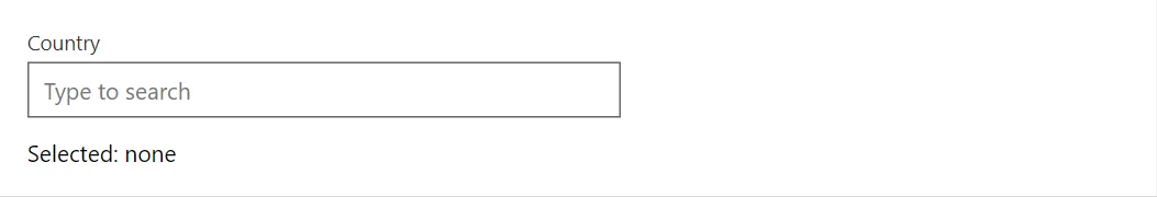 Autocomplete control in a RayCraft page