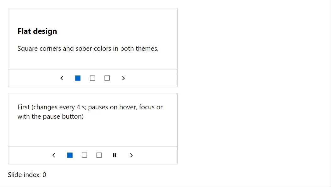 Carousel control in a RayCraft page