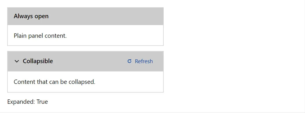 Panel control in a RayCraft page