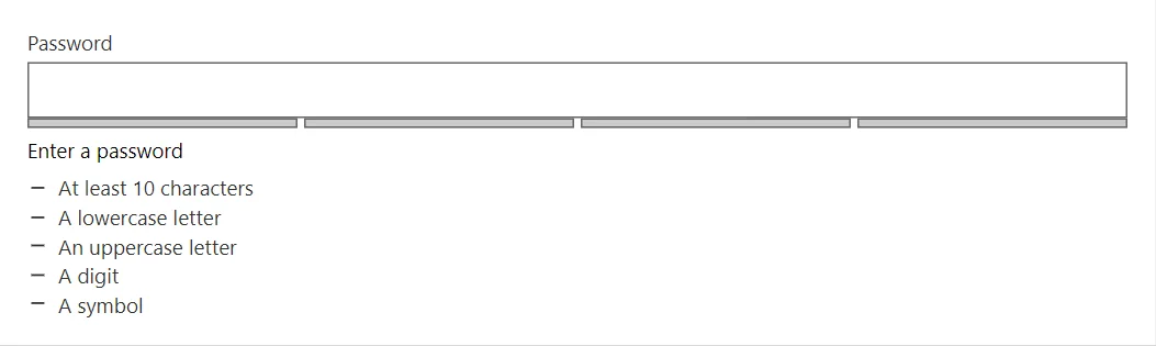 PasswordStrength control in a RayCraft page