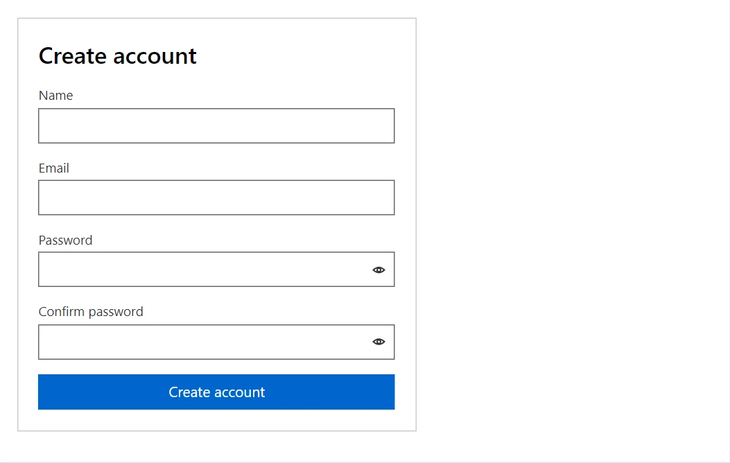 RegisterForm control in a RayCraft page