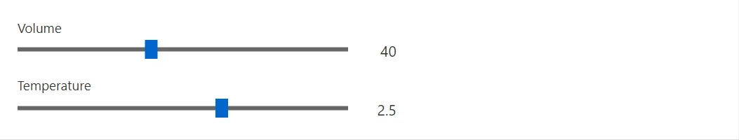Slider control in a RayCraft page