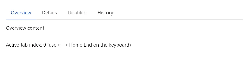 Tabs control in a RayCraft page