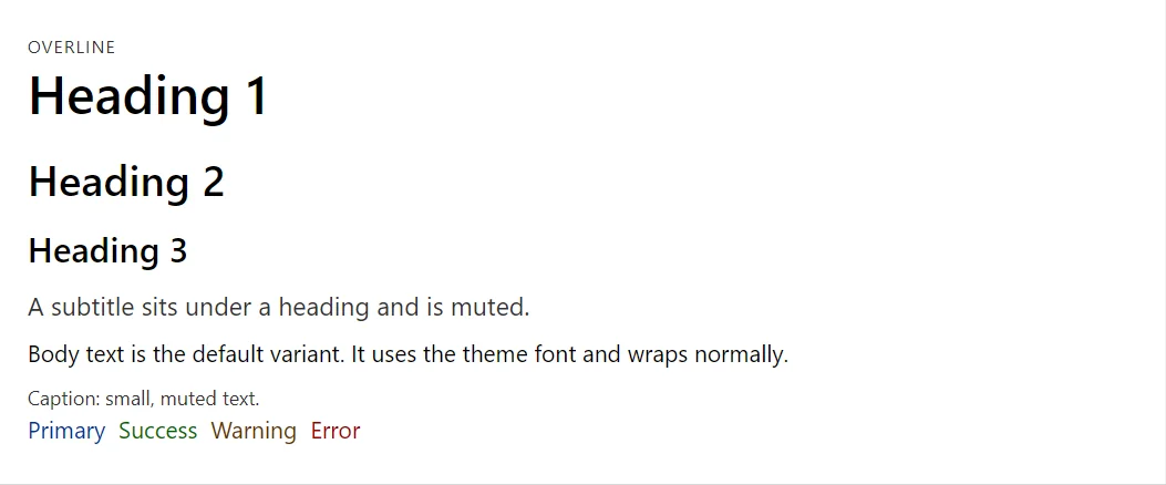 Typography control in a RayCraft page